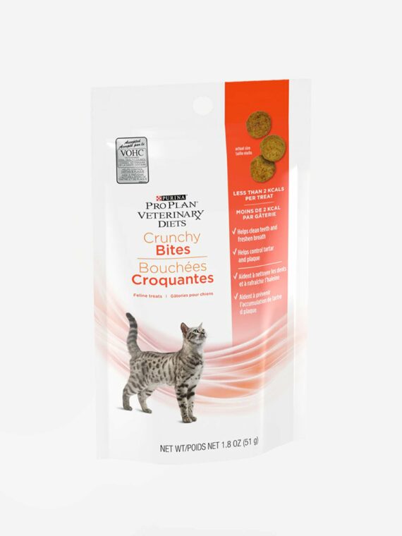 Purina Pro Plan Veterinary Diets Crunchy Bites Feline Treats, Tartar Control, Chicken & Liver Flavors, VOHC Accepted