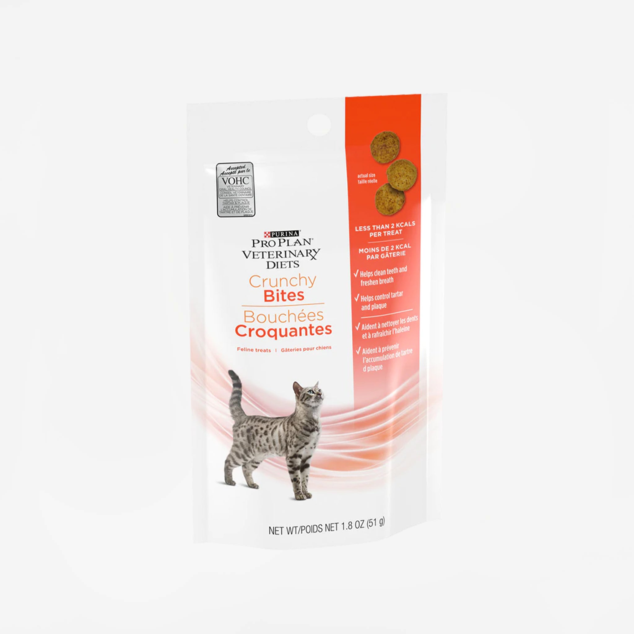 Purina Pro Plan Veterinary Diets Crunchy Bites Feline Treats, Tartar Control, Chicken & Liver Flavors, VOHC Accepted