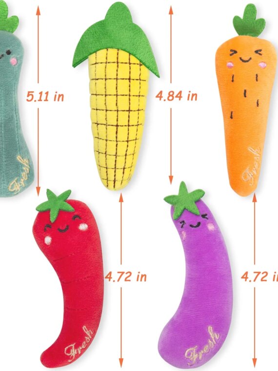 Purrfect Paws Catnip-Infused Plush Farm Toys Set for Cats - 5 Interactive Pieces