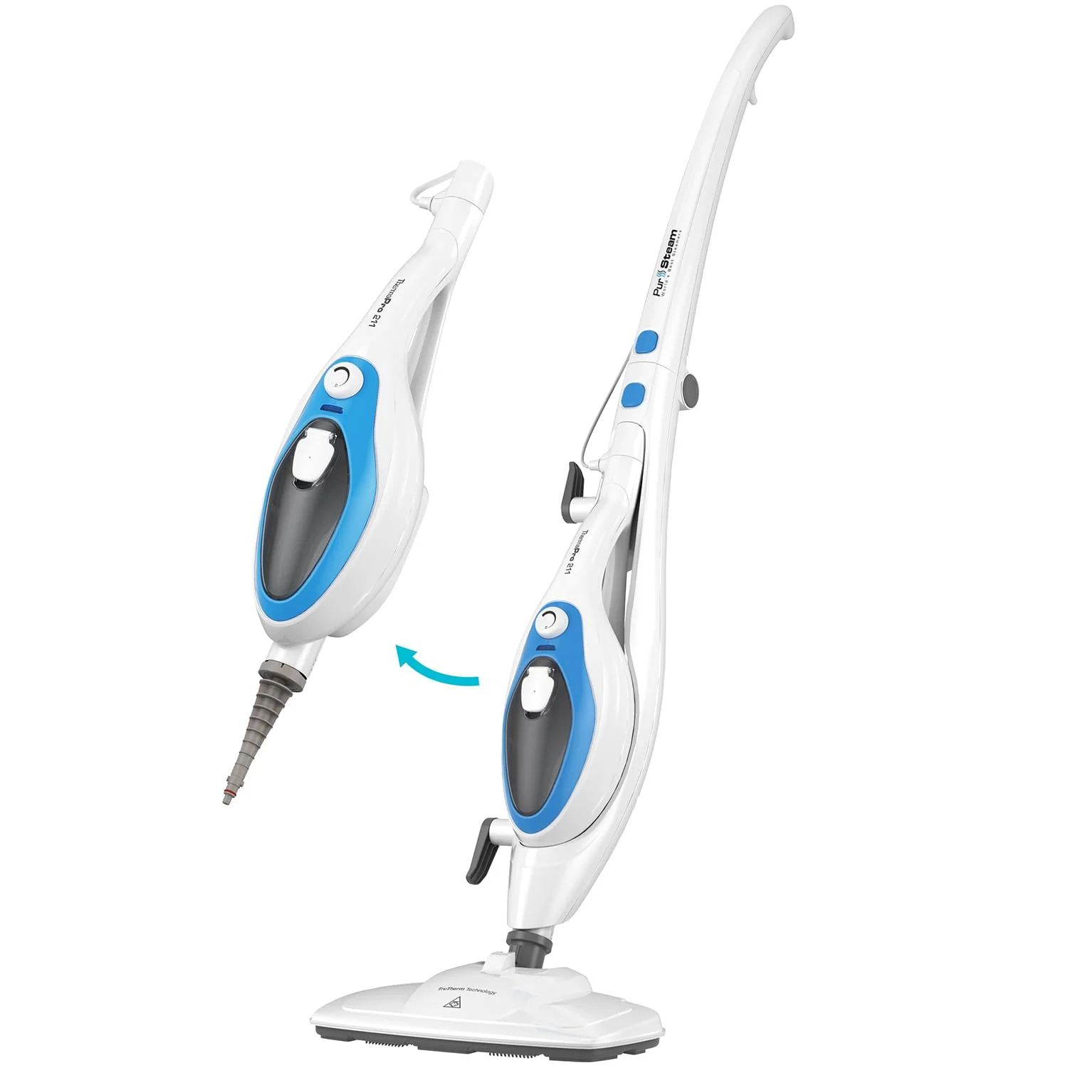 PurSteam 10-in-1 Steam Mop with Handheld Steamer, Chemical-Free, Quick Heating for Hardwood, Tile & More