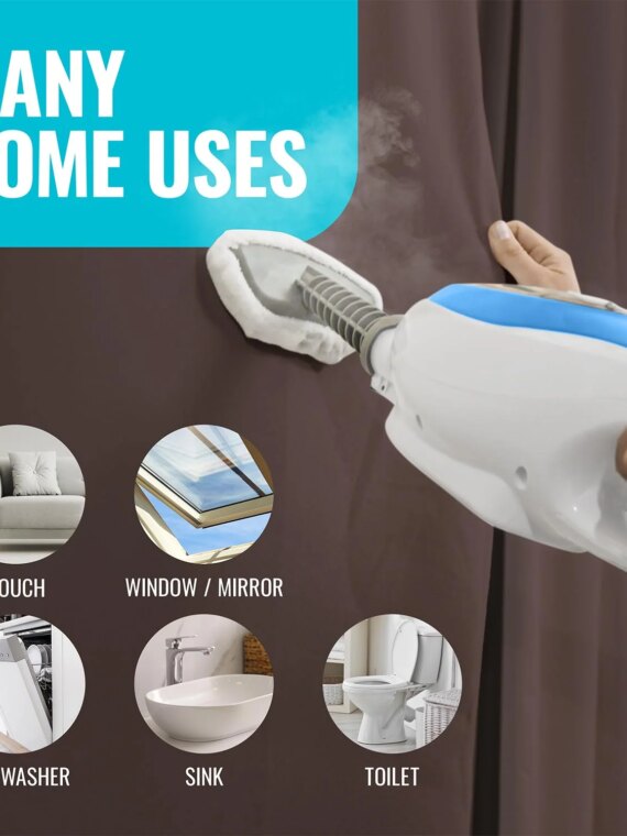 PurSteam 10-in-1 Steam Mop with Handheld Steamer, Chemical-Free, Quick Heating for Hardwood, Tile & More