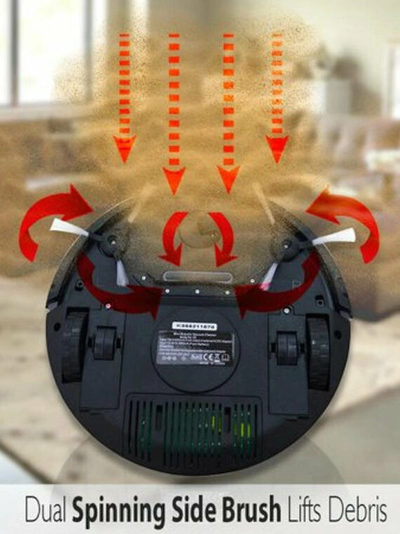 Pyle Pure Clean PUCRC25.5 Smart Robot Vacuum Cleaner, 1200pa Suction, Automatic Navigation, Low-Profile Design