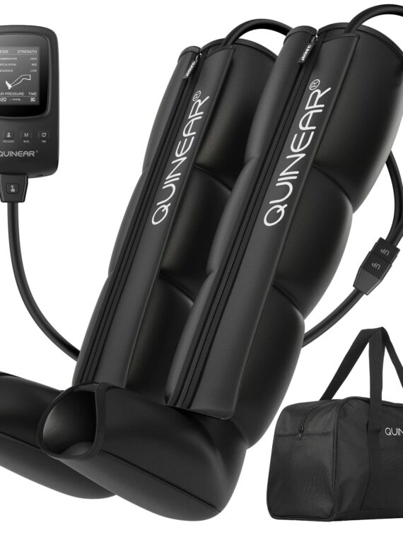 QUINEAR Air Compression Leg Recovery System - Full-Leg Massage Boots for Circulation & Muscle Recovery
