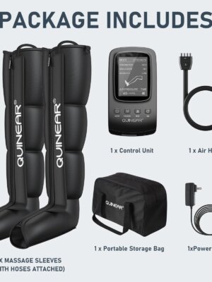 QUINEAR Air Compression Leg Recovery System – Full-Leg Massage Boots for Circulation & Muscle Recovery