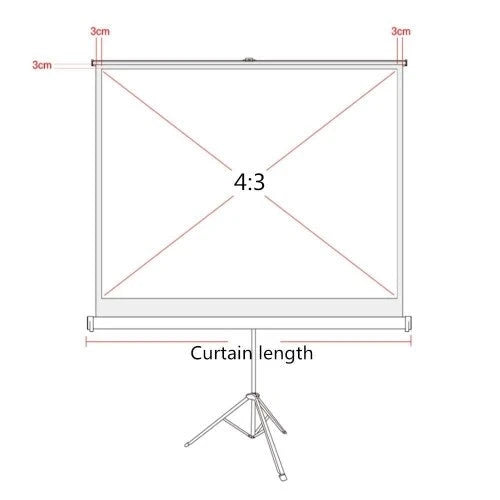 Quisilife 72" White Portable Projector Screen, 4:3 HD Tripod for Indoor Movies & Office Presentations