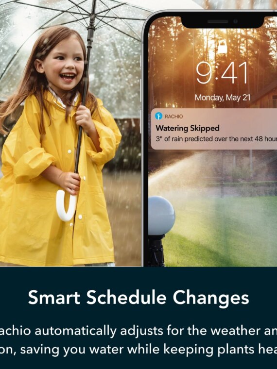 Rachio 3 Smart Sprinkler Controller, 4-Zone, Weather Intelligence, App-Controlled, No Fees