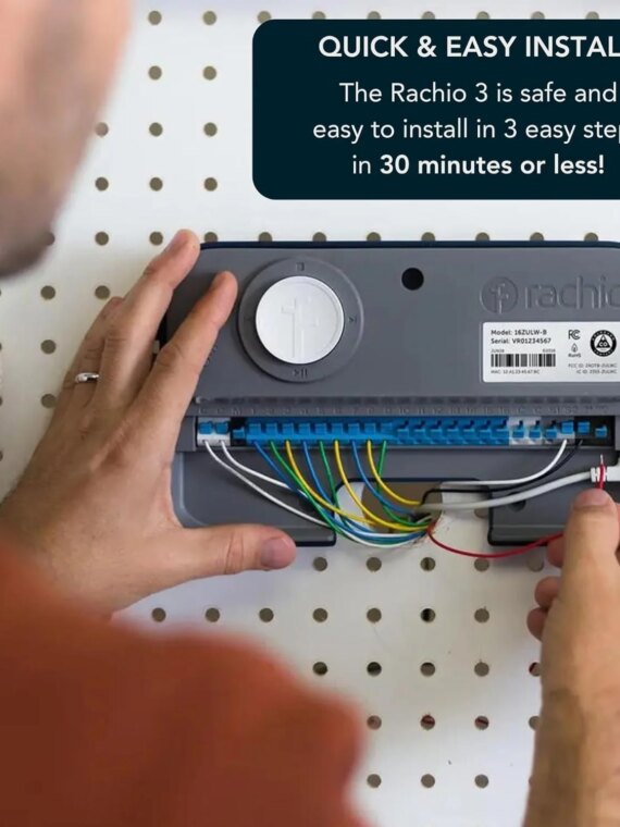 Rachio 3 Smart Sprinkler Controller, 4-Zone, Weather Intelligence, App-Controlled, No Fees