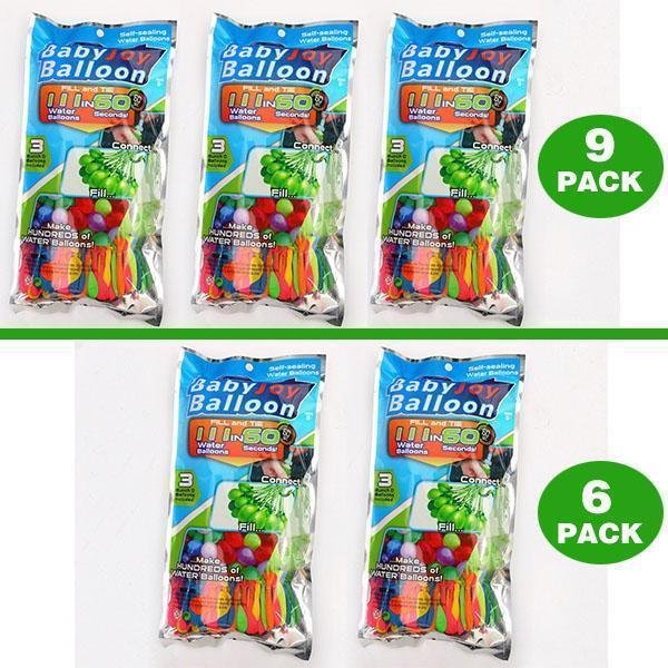 Rapid Injection Quick-Fill Self-Sealing Water Balloon Set, 3 Pack, Multi-Color, 111 Balloons