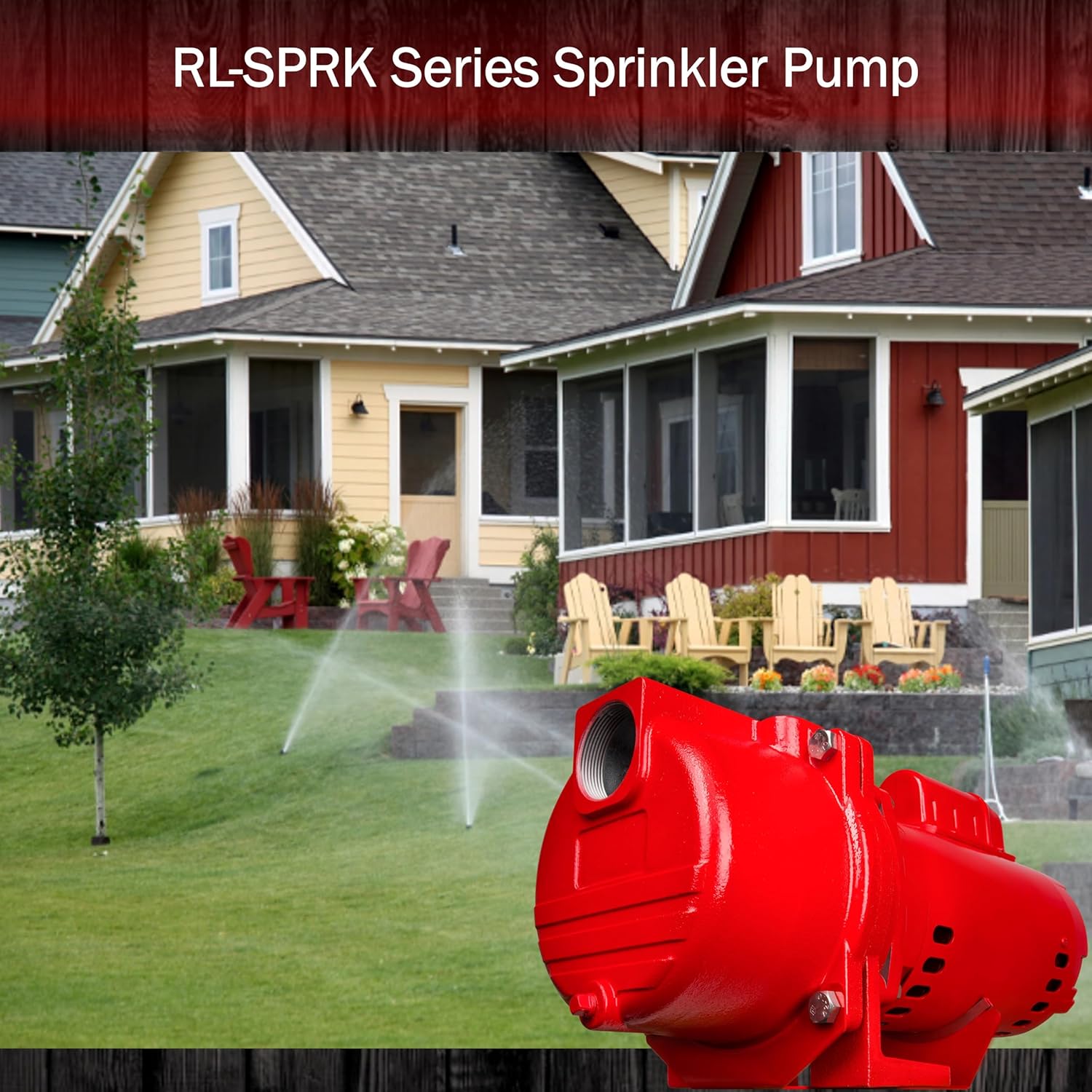 Red Lion 1.5 HP Dual Voltage Cast Iron Sprinkler Pump with Thermoplastic Impeller, 71 GPM