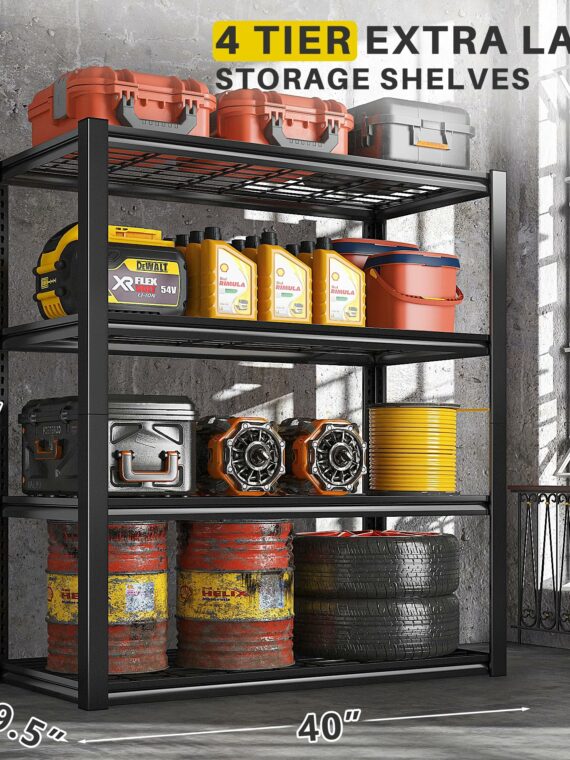 REIBII 40" Heavy Duty Garage Shelving, 2240 LBS Capacity, Adjustable Metal Storage Racks