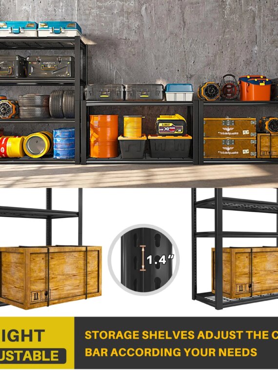 REIBII 40" Heavy Duty Garage Shelving, 2240 LBS Capacity, Adjustable Metal Storage Racks