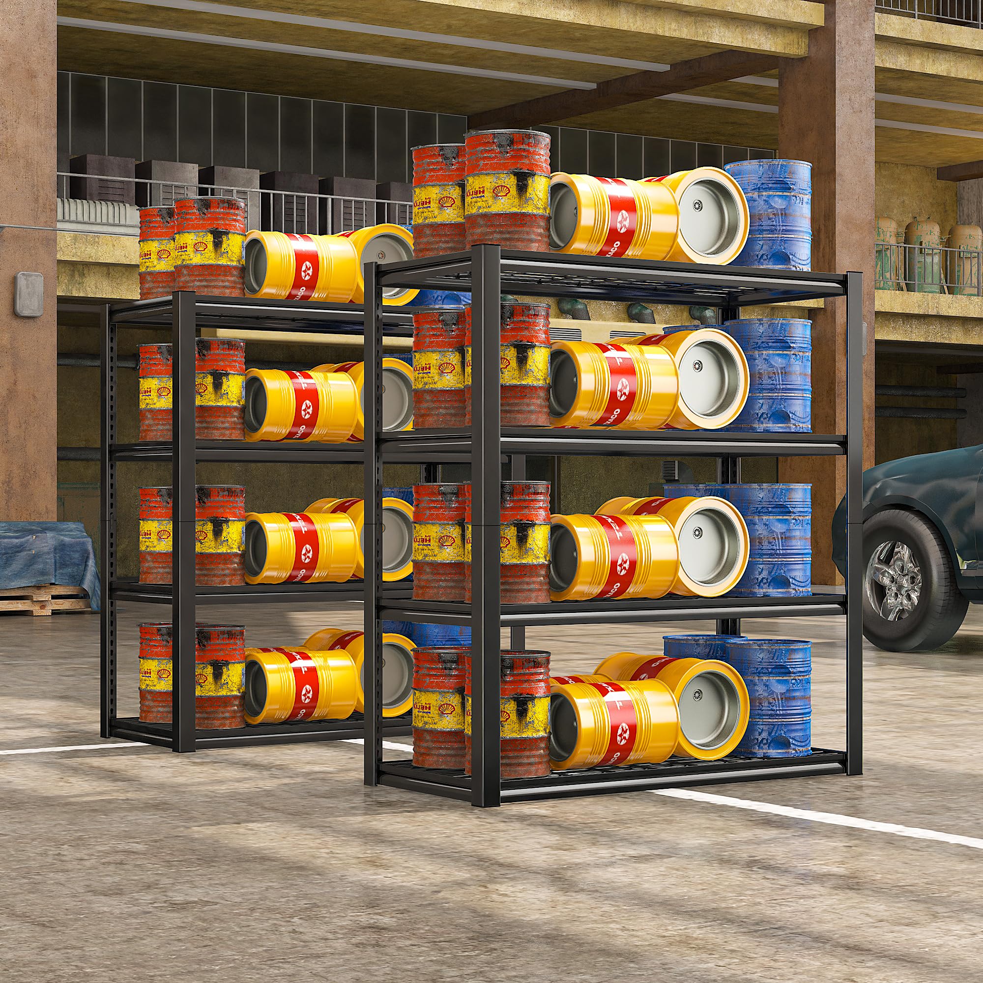 REIBII 40" Heavy Duty Metal Garage Shelving, 2240 LBS Capacity, Adjustable Storage Shelves for Home & Warehouse