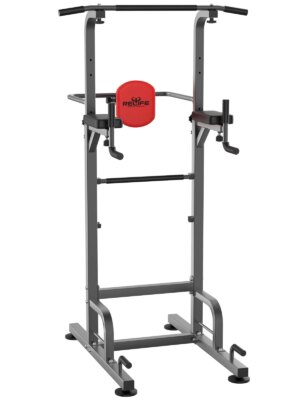 RELIFE Power Tower Pull Up Bar Station, 450 lbs Capacity, Adjustable Heights & Handle, Multifunctional Dip Station for Home Gym
