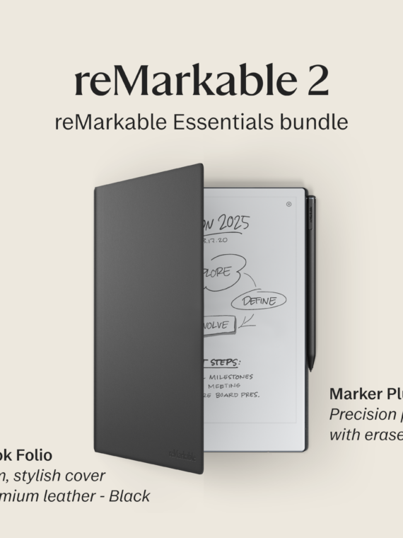 reMarkable 2 10.3" Paper Tablet with Marker Plus & Premium Leather Folio - Black