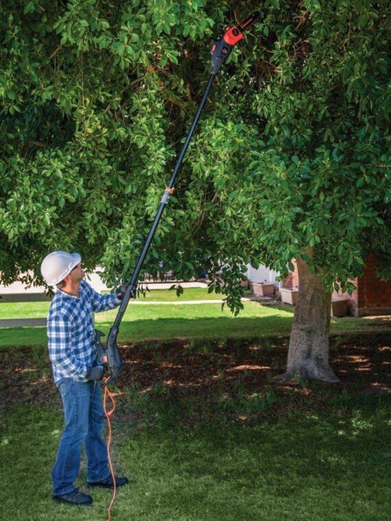 Remington Ranger II 10" Electric Pole Saw with 15 ft Reach, Adjustable Telescoping Pole, and Low Kickback Chain