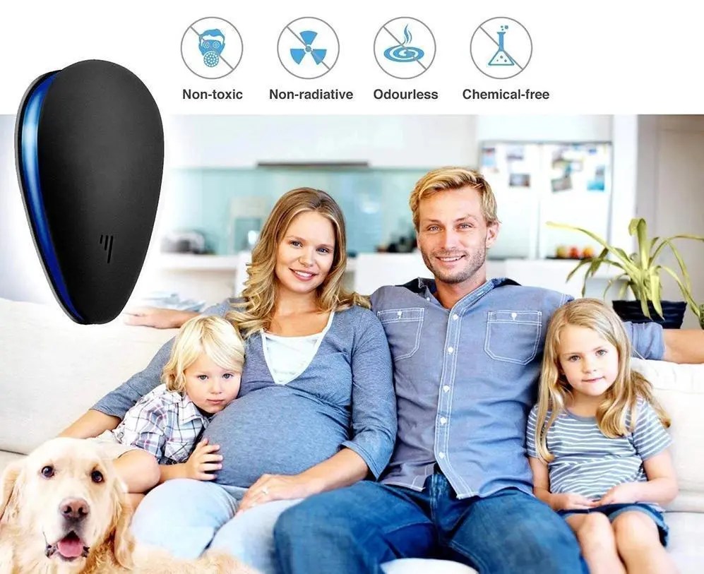 Repelly™ Ultrasonic Pest Repeller - Electronic Bug & Rodent Repellent, Chemical-Free, Covers 1200-1700 Sq. Ft., Safe for Pets & Humans