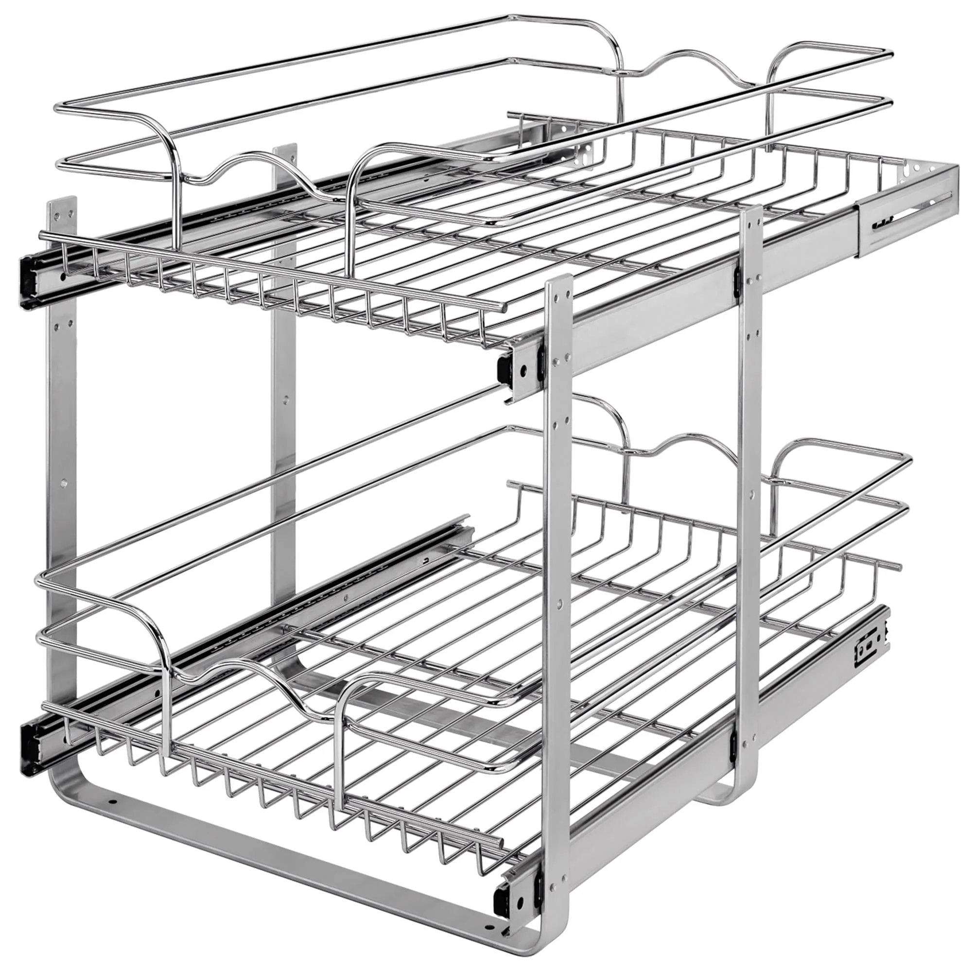 Rev-A-Shelf 5WB2-1522CR-1 2-Tier Pullout Organizer for Kitchen Cabinets, 15"x22", Chrome Wire