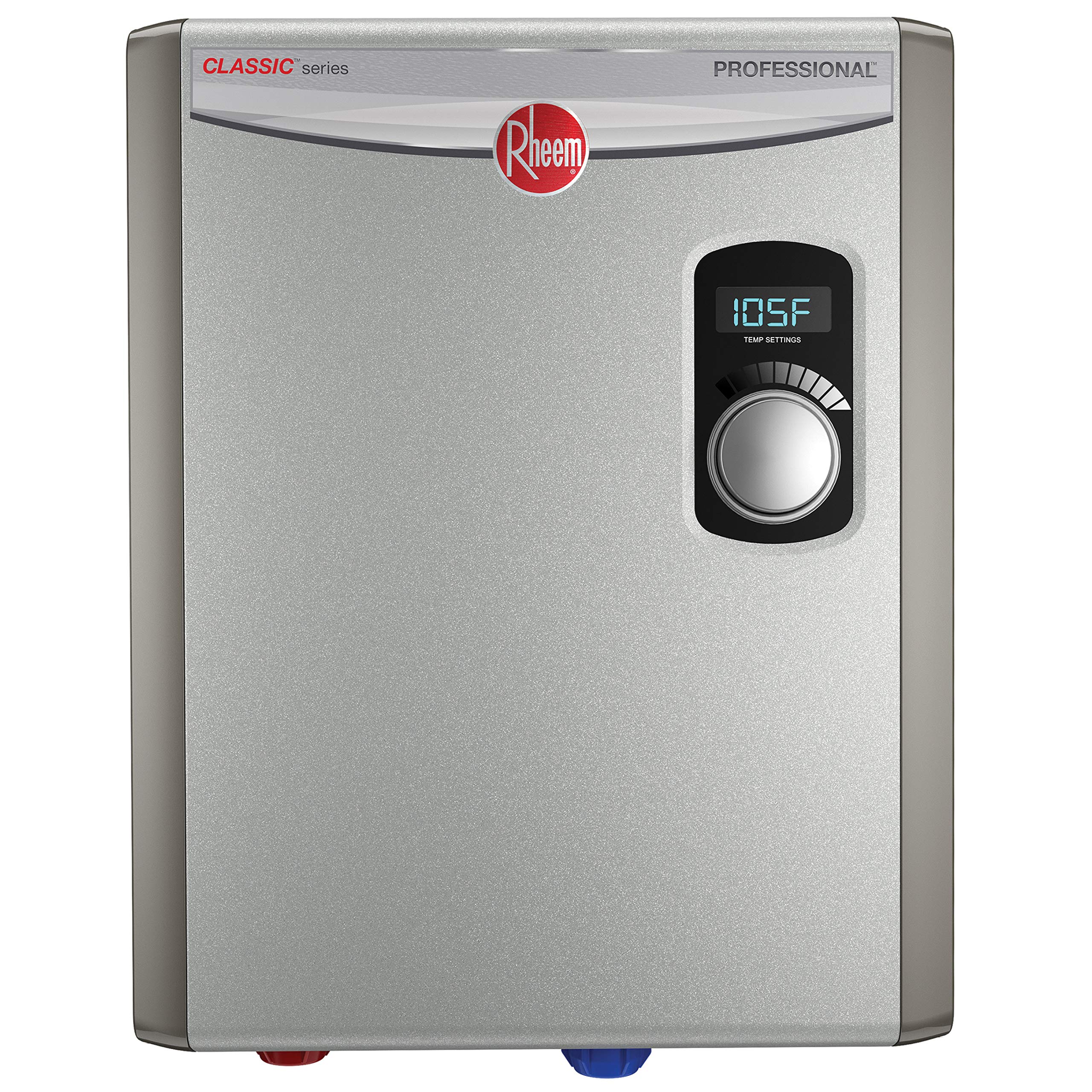 Rheem 18kW Tankless Electric Water Heater, Digital Thermostat, 4.4 GPM, Copper Elements
