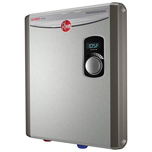 Rheem 18kW Tankless Electric Water Heater, Digital Thermostat, 4.4 GPM, Copper Elements