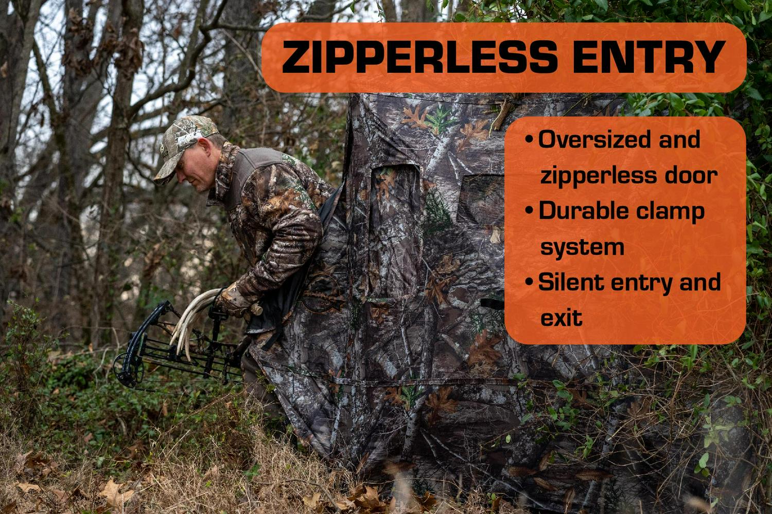 Rhino R-200 Hunting Blind, Hub-Style, Zipper-less Door, Silent Windows, Realtree Camouflage
