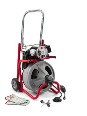 RIDGID 52363 120V Drum Machine with 75ft Cable & Transport Cart for Drain Cleaning