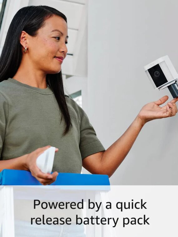 Ring Spotlight Cam Plus, 1080p HD, Motion-Activated LED, Two-Way Talk, Battery-Powered Security Camera