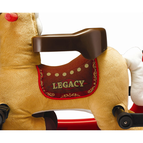 Rockin' Rider Legacy Grow-with-Me Pony, Plush 3-in-1 Bouncer, Rocker & Spring Horse, Beige, Ages 9-36 Months