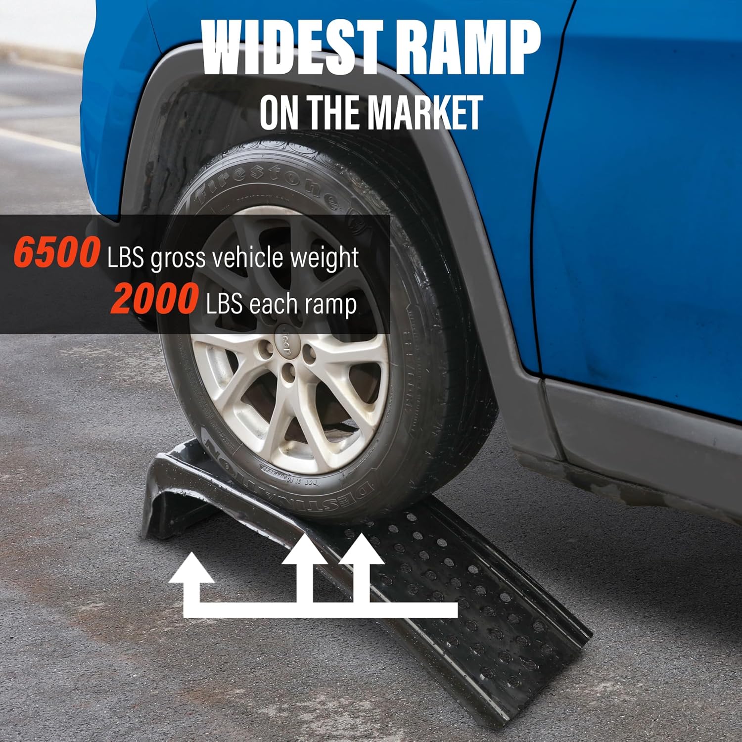 Rockland 3 Ton Steel Auto Ramp Set, 6500 LBS Capacity, Heavy Duty for Car & Light Truck Repairs, Pack of 2