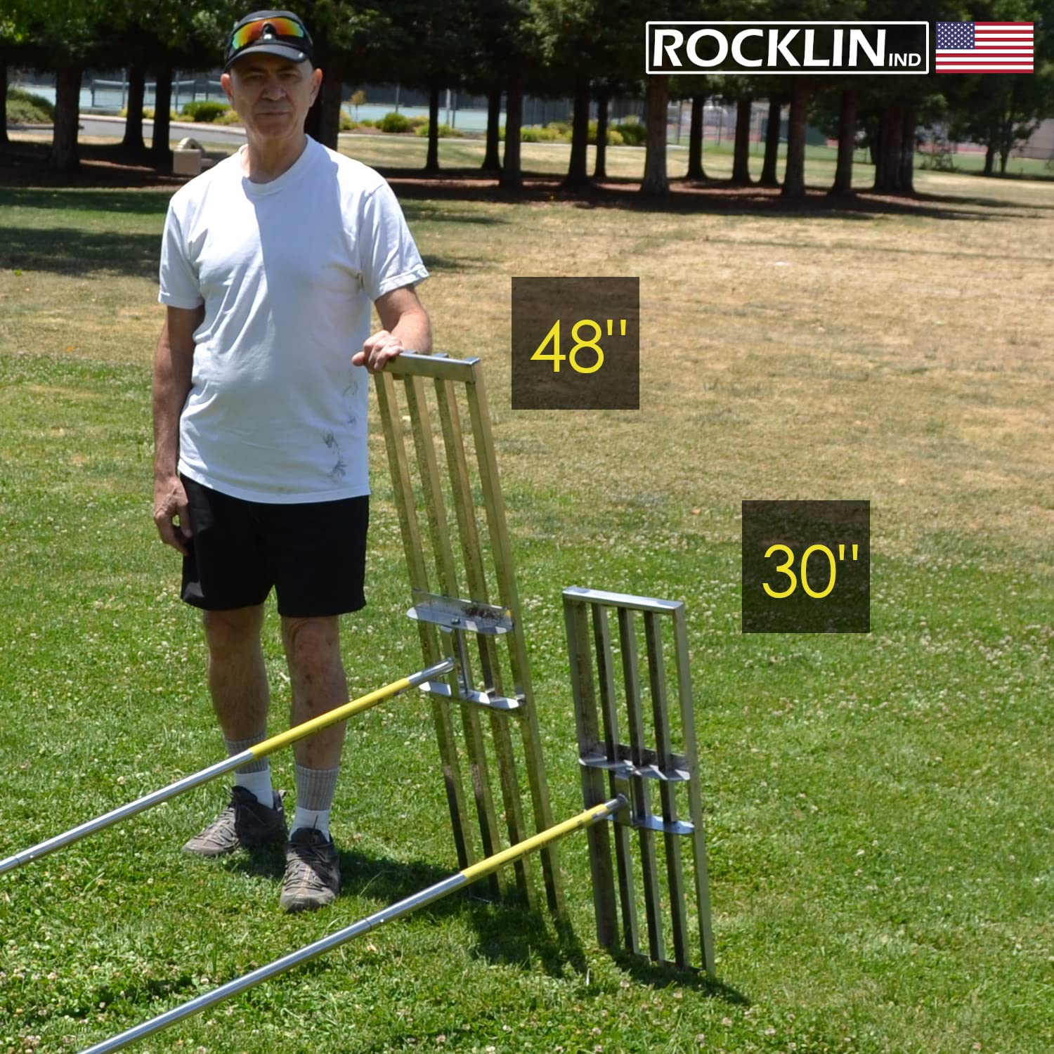 Rocklin Industry Lawn Leveling Rake - 30"x10" Ground Plate, 78" Adjustable Handle, Stainless Steel
