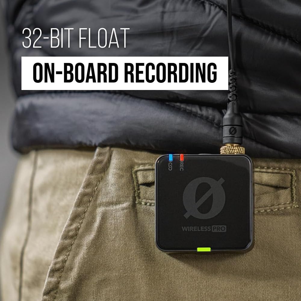 RODE Wireless PRO Compact Microphone System with 2.4GHz Transmission, 32-Bit Recording, Timecode, Lavalier Mics & Charging Case