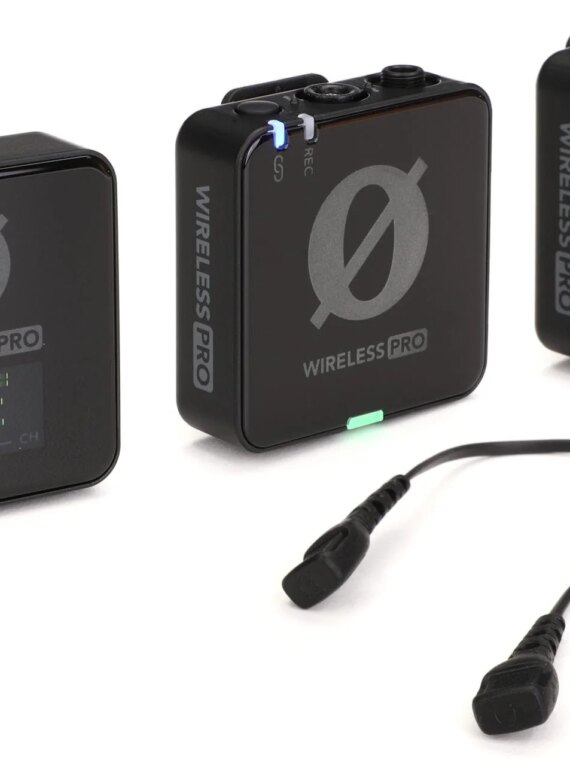 RODE Wireless PRO Compact Microphone System with 2.4GHz Transmission, 32-Bit Recording, Timecode, Lavalier Mics & Charging Case