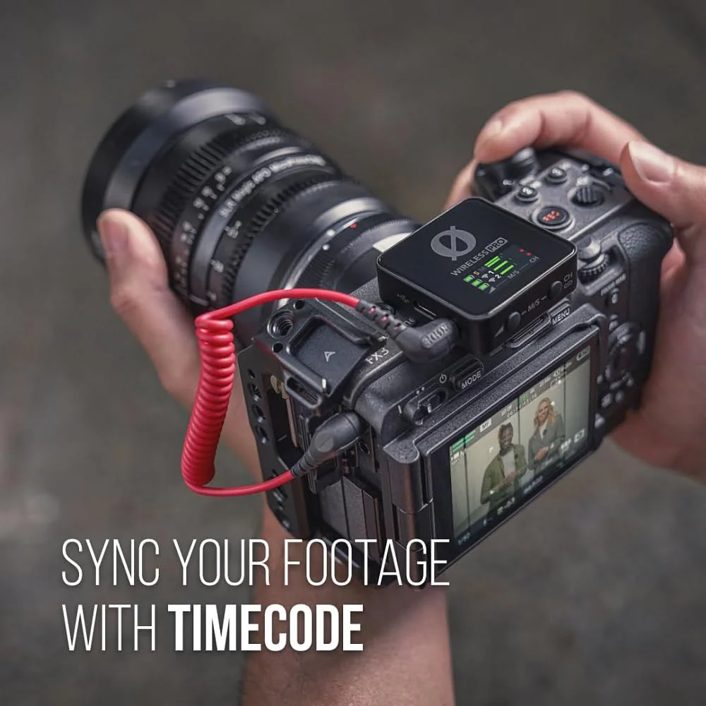 RODE Wireless PRO Compact Microphone System with 2.4GHz Transmission, 32-Bit Recording, Timecode, Lavalier Mics & Charging Case