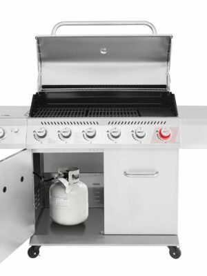 Royal Gourmet GA6402S 6-Burner Stainless Steel Gas Grill with Sear & Side Burners, 74,000 BTU, Outdoor BBQ, Silver