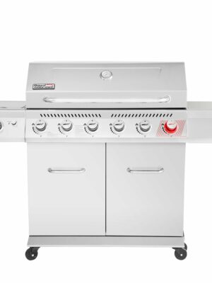 Royal Gourmet GA6402S 6-Burner Stainless Steel Gas Grill with Sear & Side Burners, 74,000 BTU, Outdoor BBQ, Silver