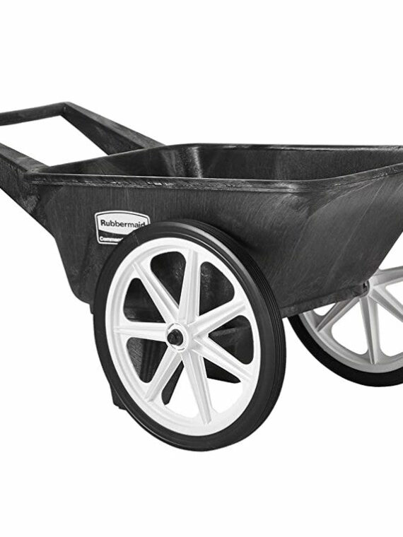Rubbermaid Commercial Big Wheel Cart, 200 lb Capacity, HDPE, 20" Wheels, Black