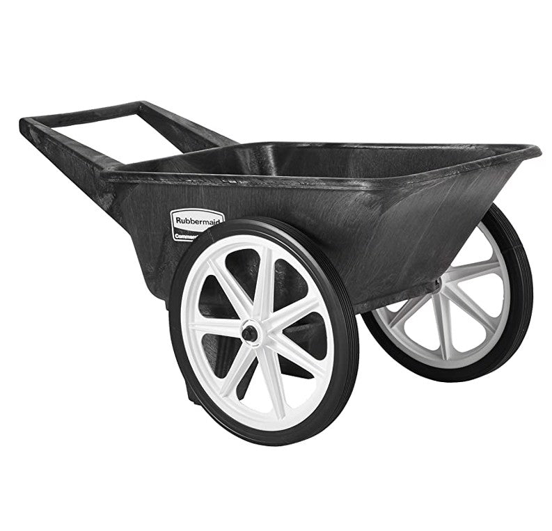Rubbermaid Commercial Big Wheel Cart, 200 lb Capacity, HDPE, 20" Wheels, Black