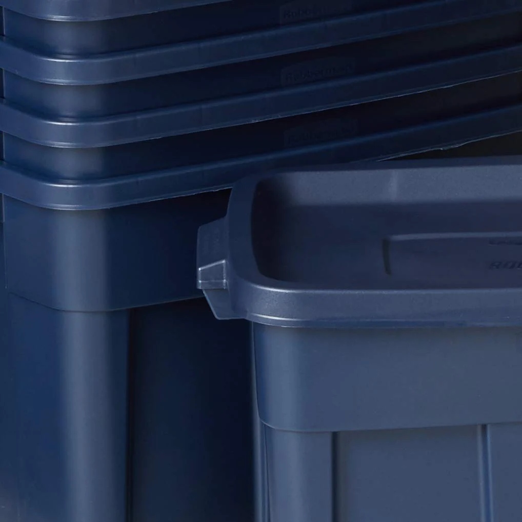 Rubbermaid Roughneck 18 Gal Stackable Storage Bins 6-Pack, Durable & Temperature Resistant, Made in USA