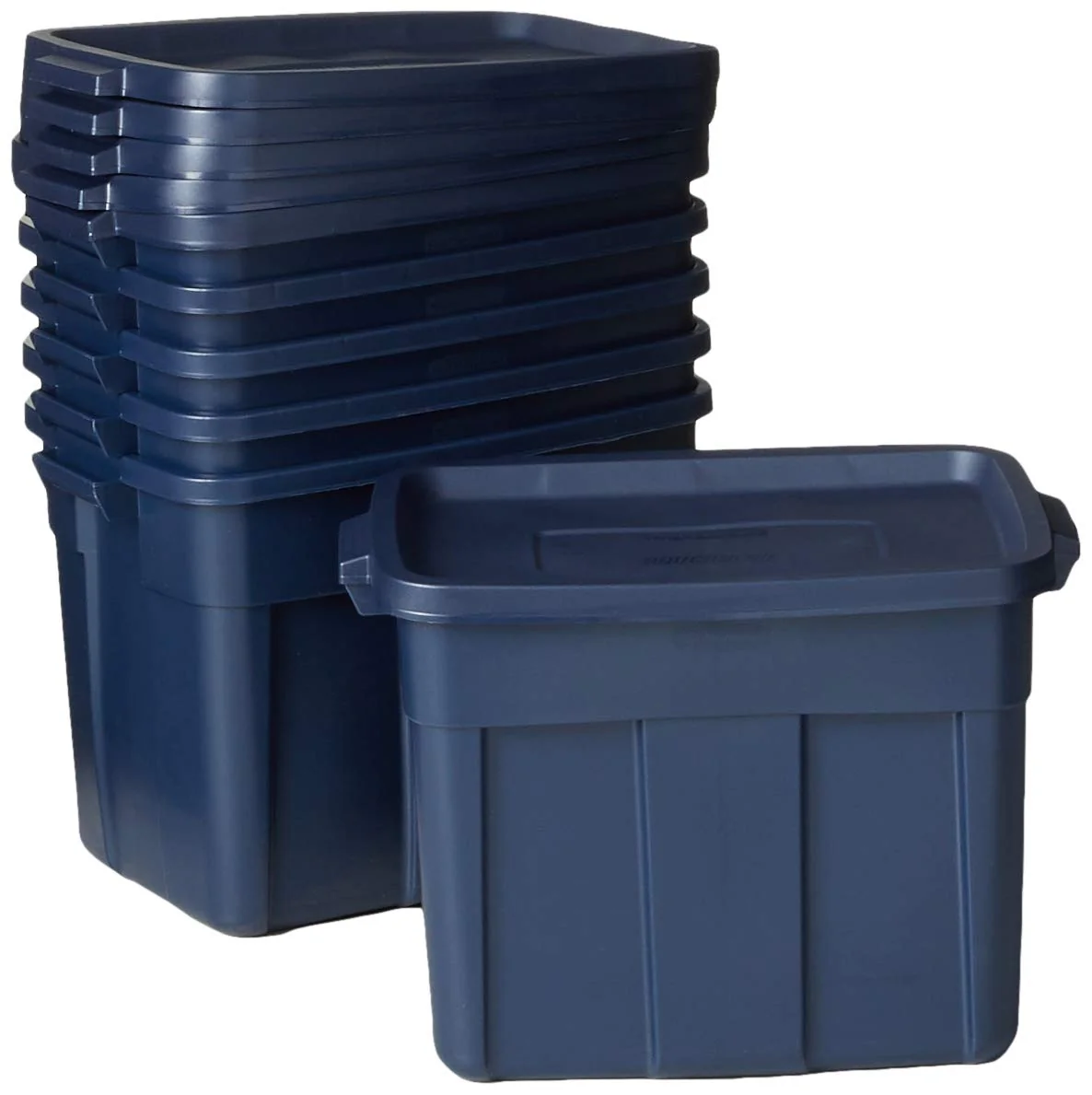 Rubbermaid Roughneck 18 Gal Stackable Storage Bins 6-Pack, Durable & Temperature Resistant, Made in USA