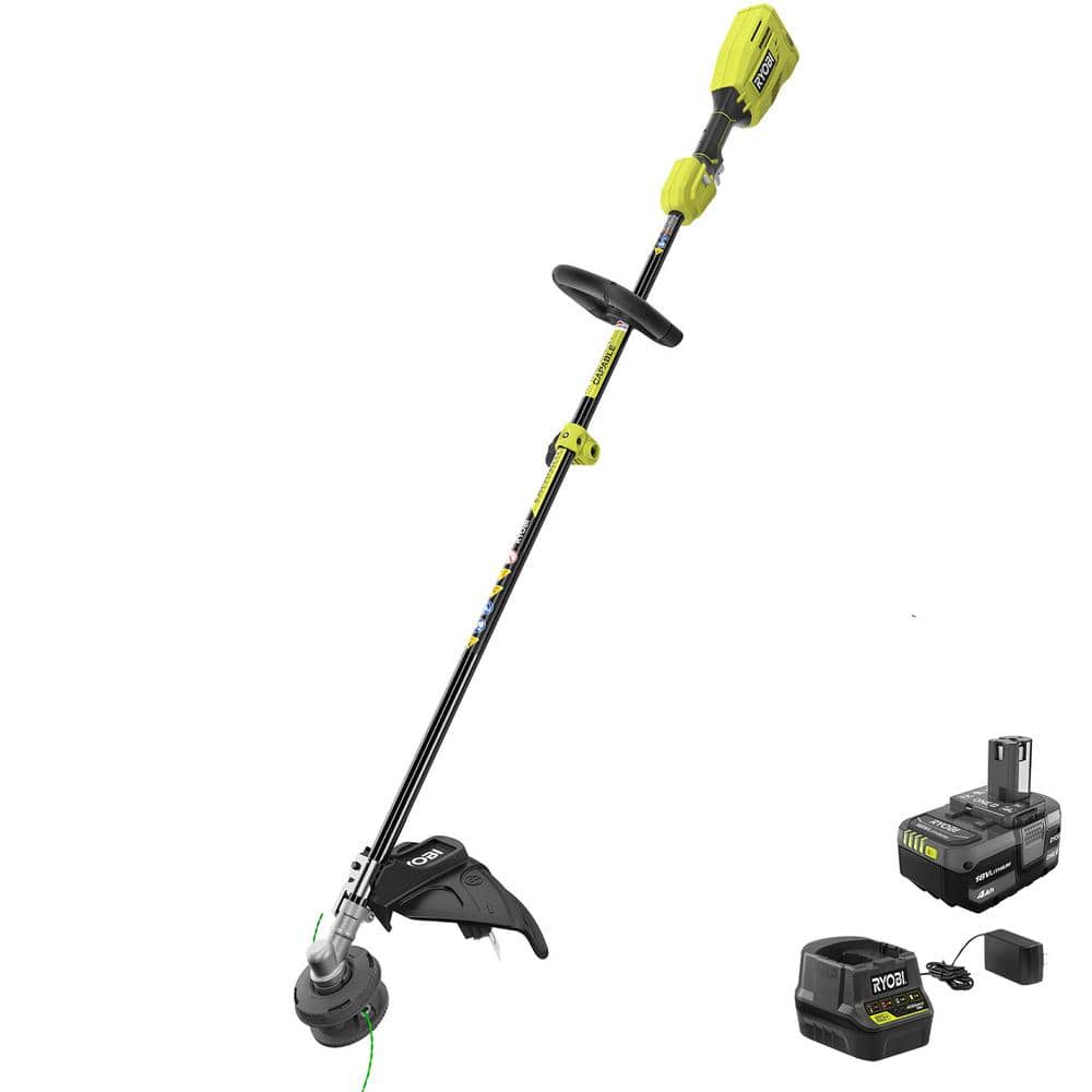 Ryobi 18V ONE+ Brushless Cordless String Trimmer, 15" Adjustable Width, Battery & Charger Included