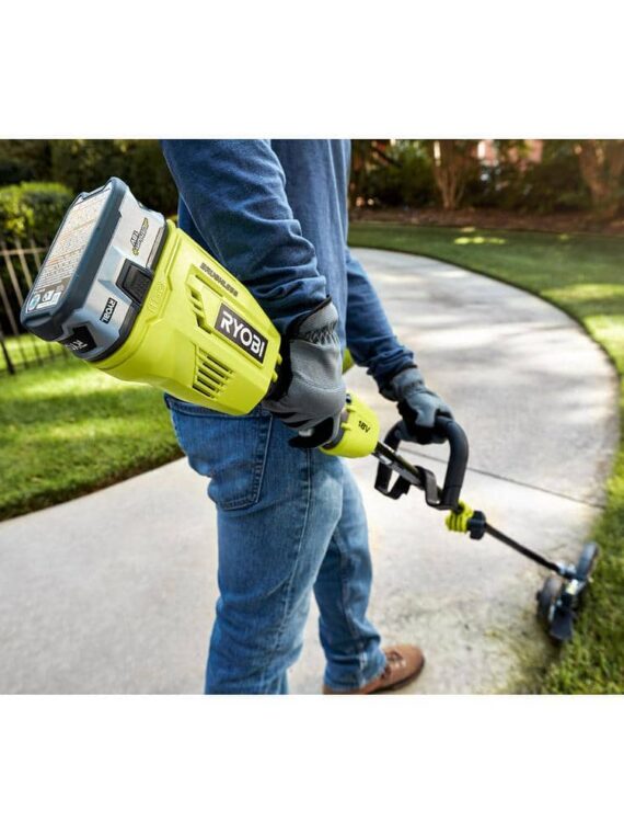 Ryobi 18V ONE+ Brushless Cordless String Trimmer, 15" Adjustable Width, Battery & Charger Included