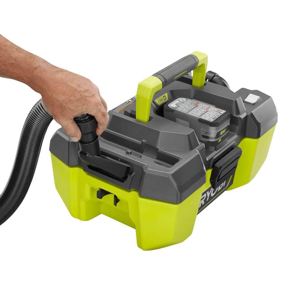 RYOBI 18V ONE+ Cordless 3 Gal. Wet/Dry Vacuum Kit with 4.0 Ah Battery & Charger