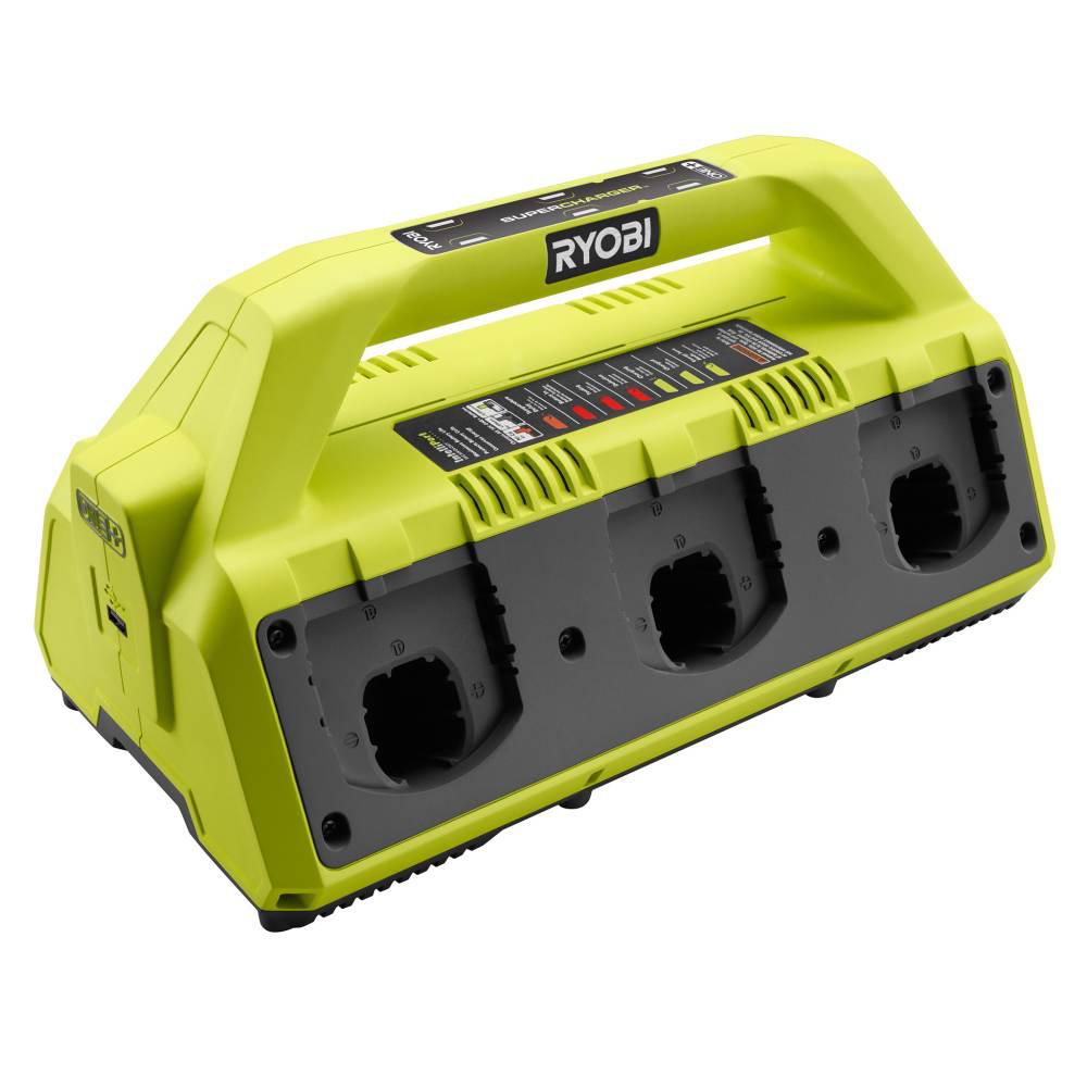RYOBI 18V ONE+ Super Charger Kit with 1.5Ah & 4.0Ah Batteries, USB Port, IntelliPort Technology