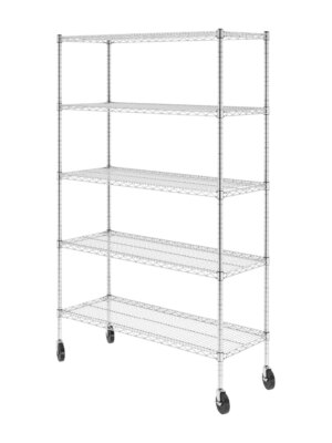 SafeRacks NSF-Certified 5-Shelf Wire Storage Unit, 48"x18"x76", Heavy-Duty, Adjustable, Commercial-Grade Shelving