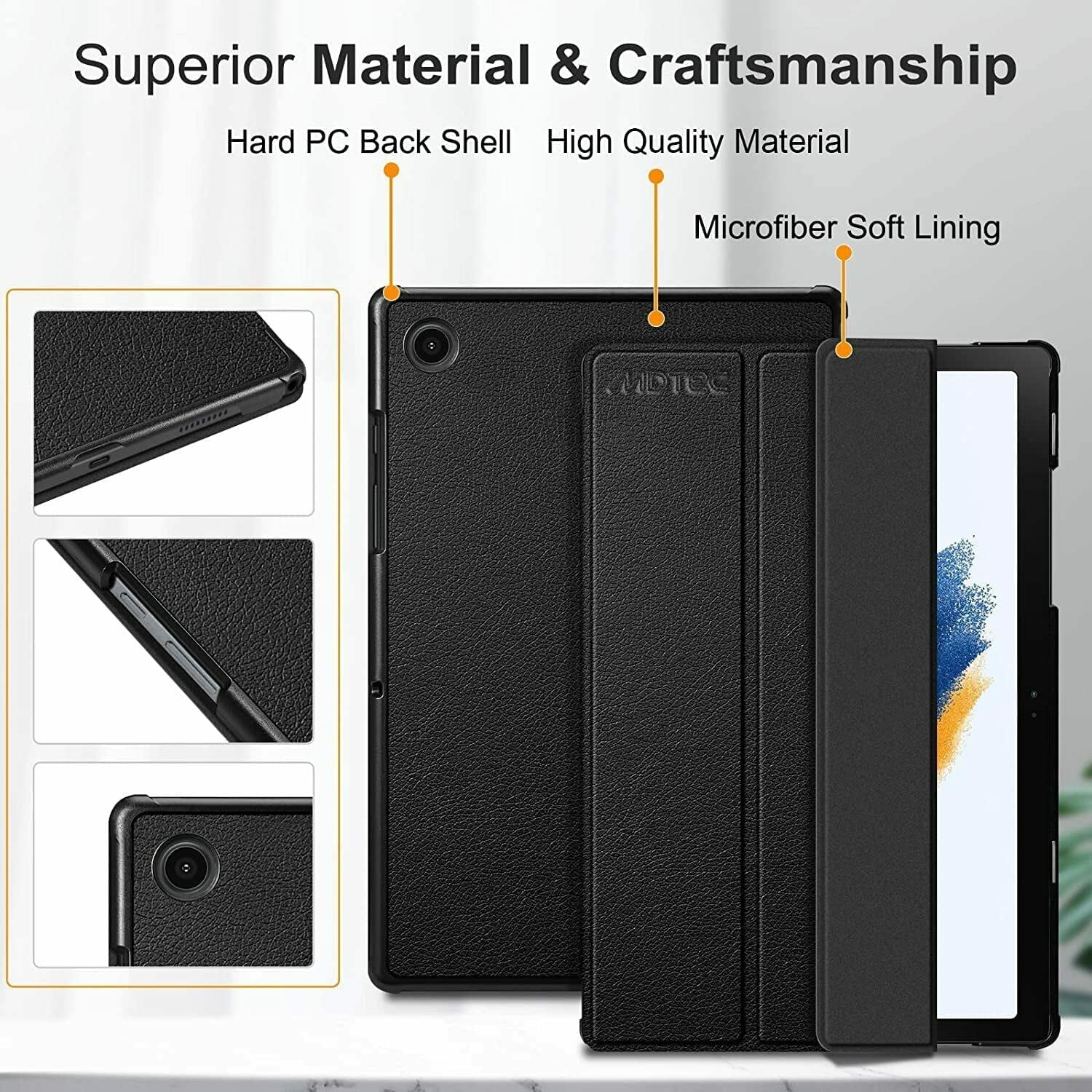 Samsung Galaxy Tab A8 10.5" Tablet Bundle, 32GB + 64GB microSD, Wi-Fi, Pink, with Hard Case & US Adapter