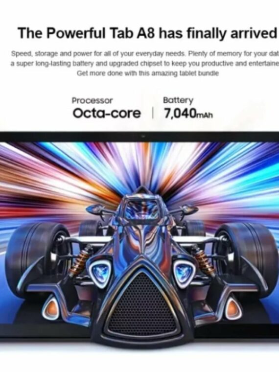 Samsung Galaxy Tab A8 10.5" Tablet Bundle, 32GB + 64GB microSD, Wi-Fi, Pink, with Hard Case & US Adapter