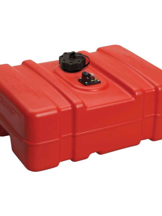 Scepter 12-Gallon Low Profile Marine Fuel Tank - Portable, Spill-Proof, EPA-Compliant, Red