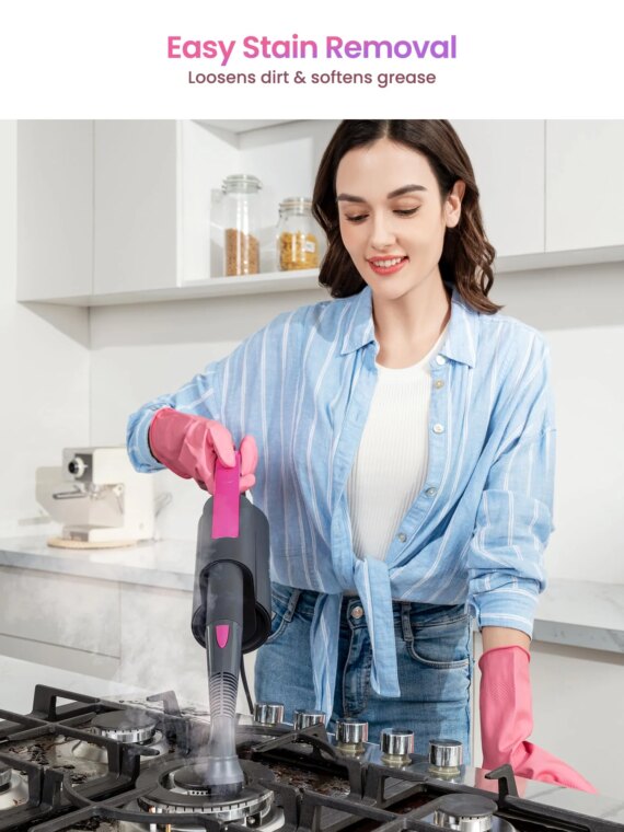 Schenley Steam Mop Cleaner with Detachable Handheld Steamer, Chemical-Free, Fast Heat-Up, 7 Attachments, 180° Swivel