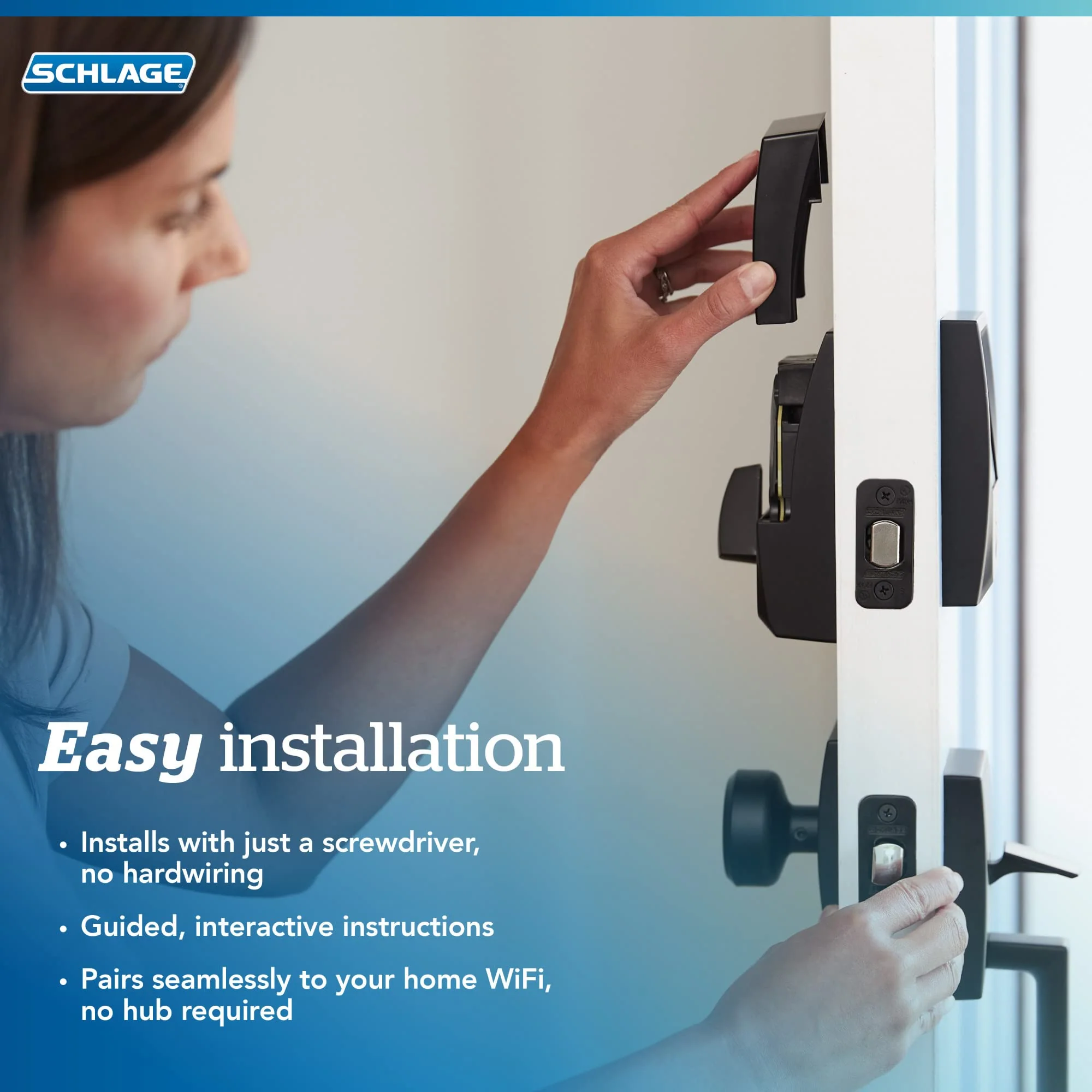 Schlage Encode Plus WiFi Smart Lock, Keyless Entry, Apple HomeKit Compatible, Voice Control, Advanced Security