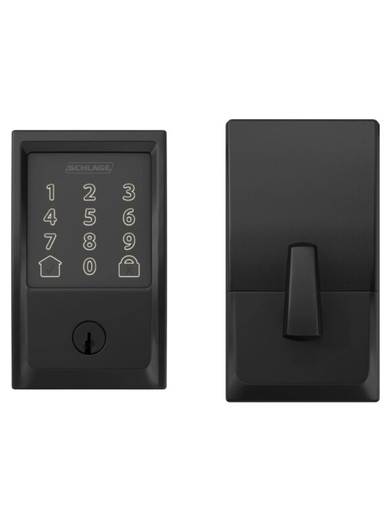 Schlage Encode Smart Wi-Fi Deadbolt, Black - Secure Remote Access, Built-in Alarm, No Hub Needed
