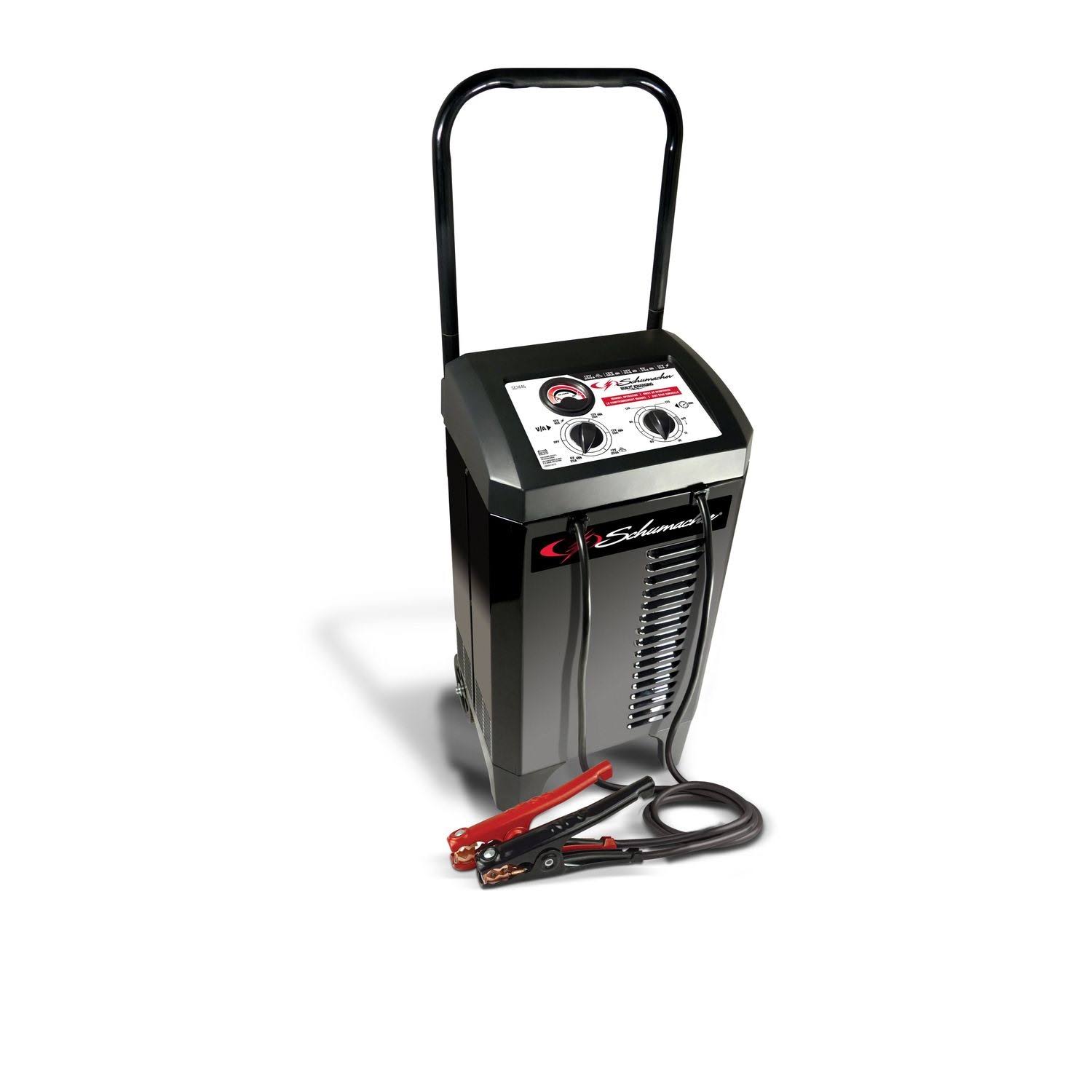 Schumacher SC1445 Manual Wheel Charger, 250/50/25/10 Amp, Engine Start, Durable Metal Case, Easy Storage